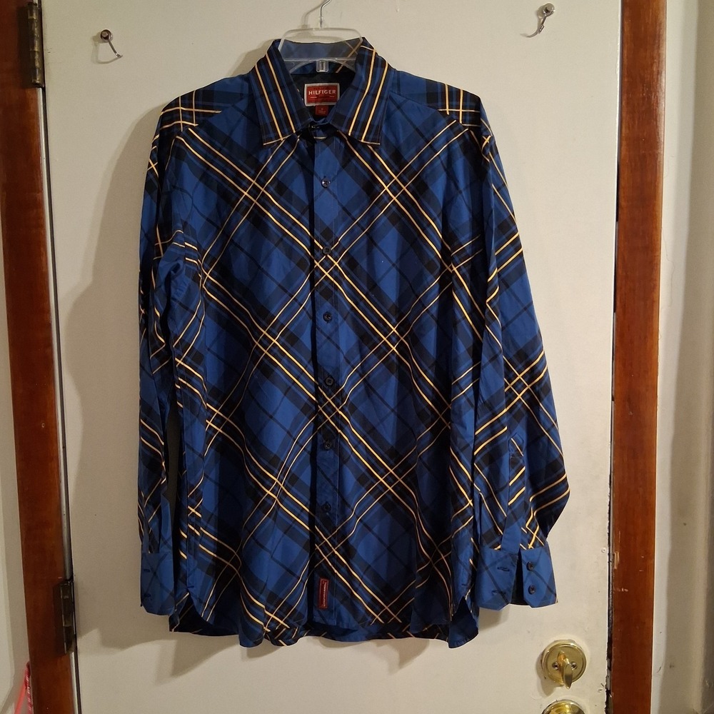 Vtg Y2K TOMMY HILFIGER Red Label M Blue Gold Ben Descendants Disney Bound EUC